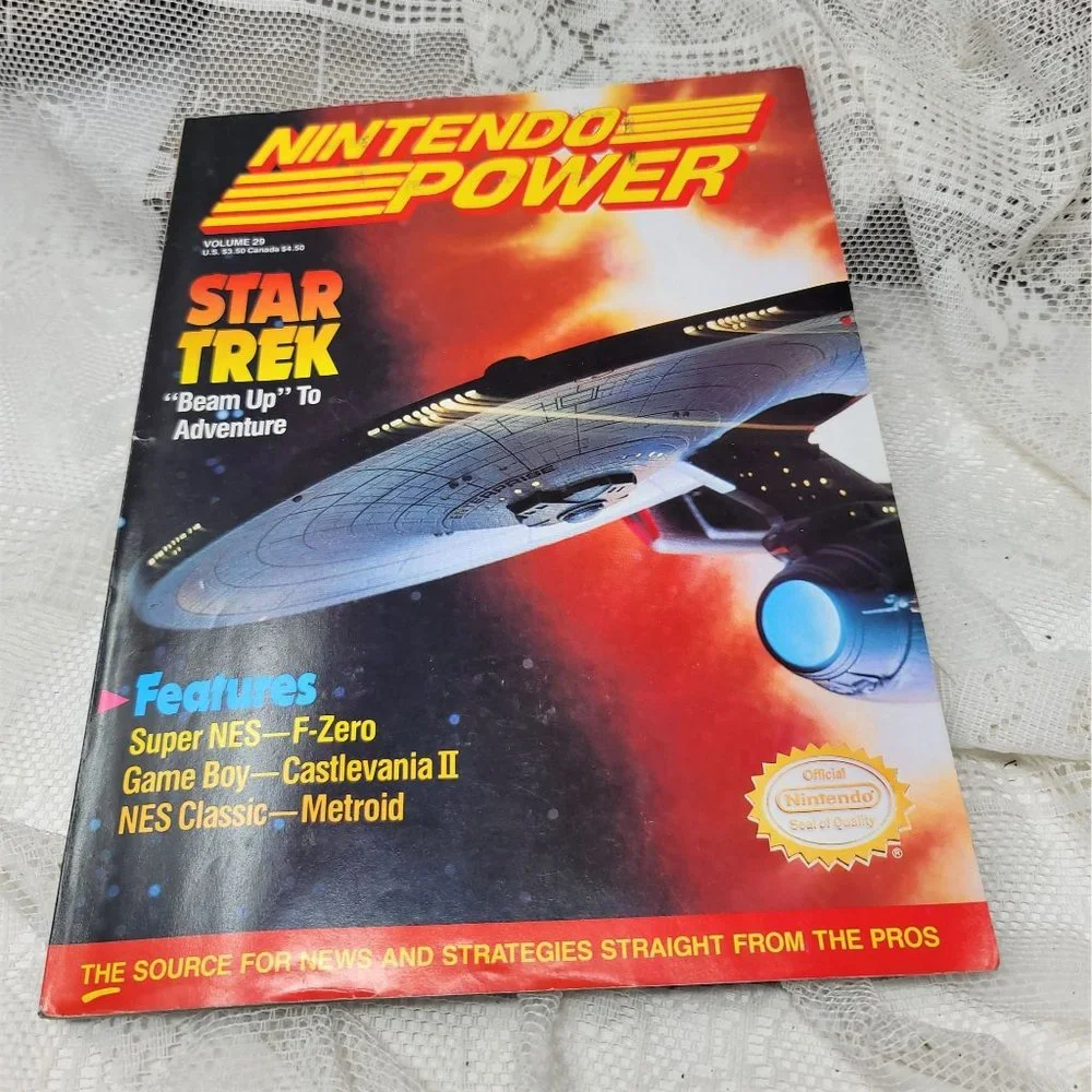 1991 Nintendo Power Magazine Vol. #29 October SNES Star Trek, Flintstones Poster